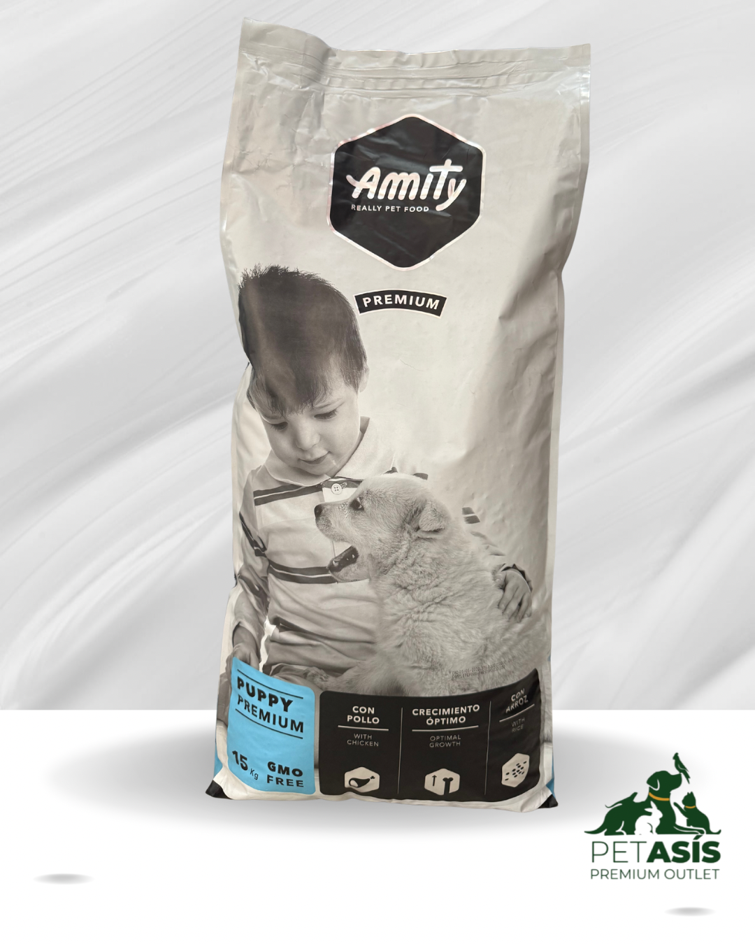 AMITY para Cachorros Premium con Pollo y Arroz | 15 kg