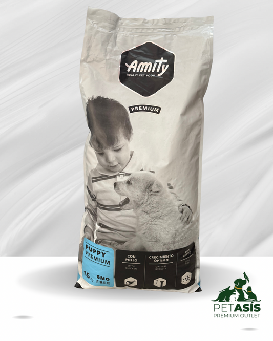 AMITY para Cachorros Premium con Pollo y Arroz | 15 kg