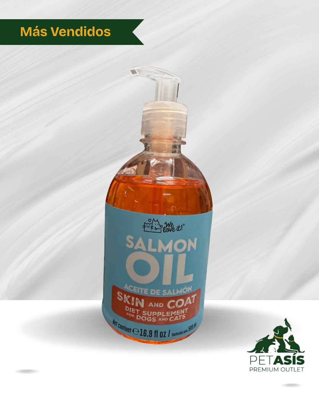 Aceite de Salmón We Love It! — Suplemento para Piel y Pelo de Perros y Gatos | 500 ml