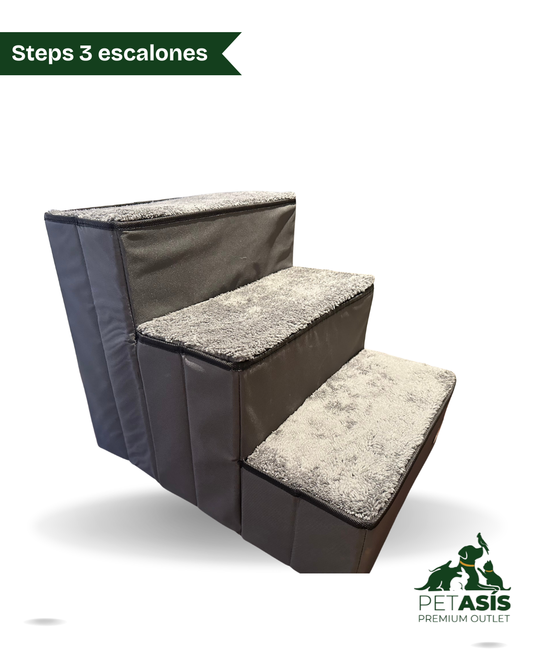 Escalera de 3 Escalones para Mascotas (44cm altura)