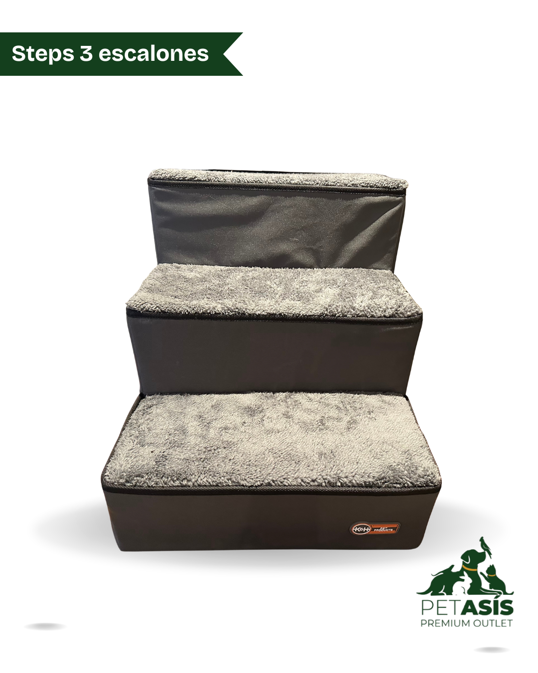 Escalera de 3 Escalones para Mascotas (44cm altura)