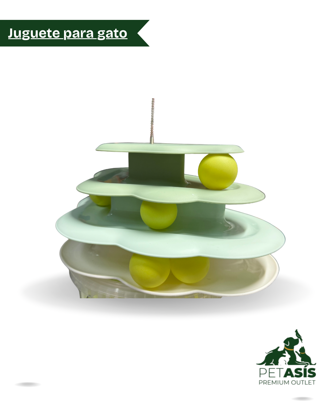 Juguete para Gatos — Torre de 3 Niveles con Plumas