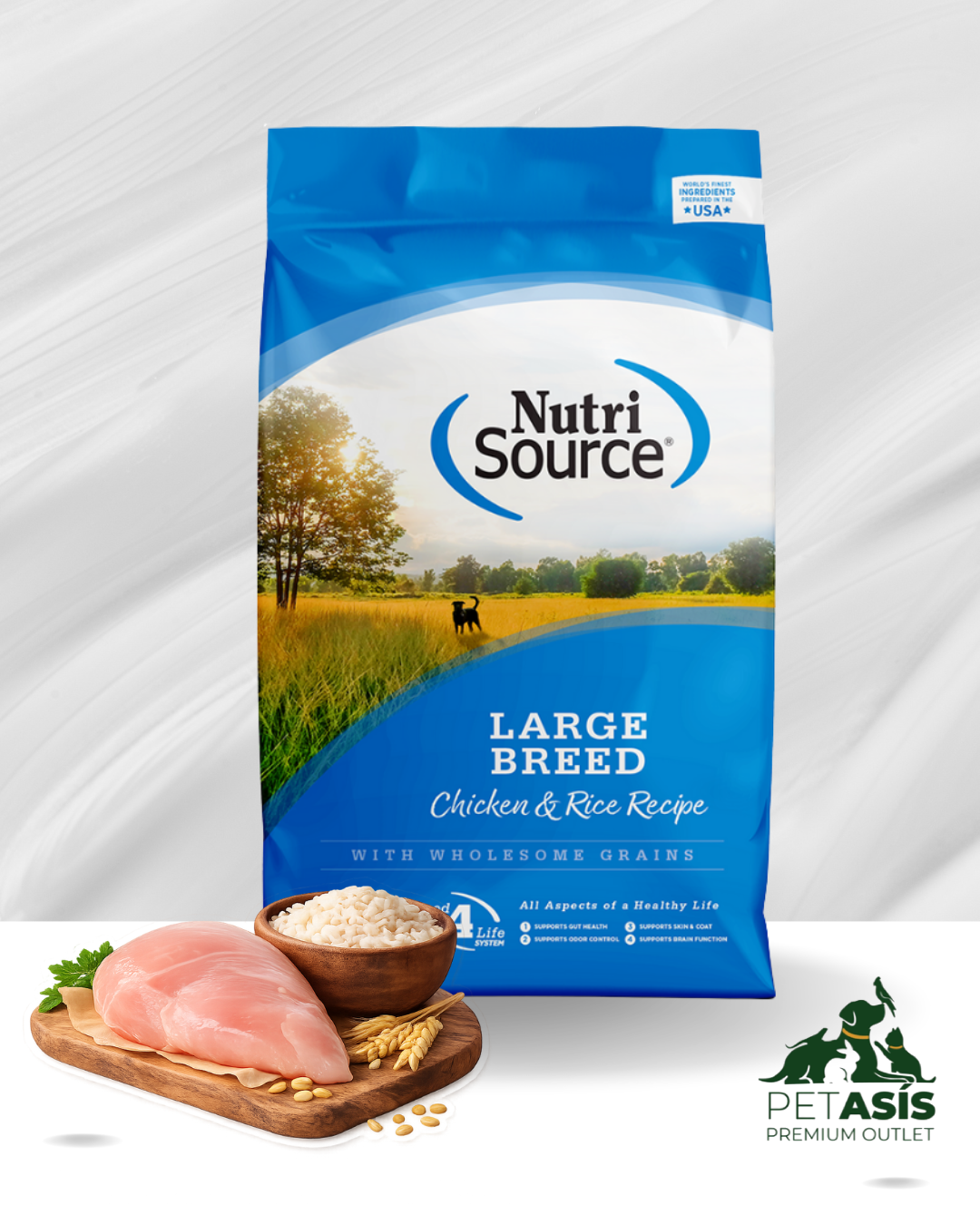 NutriSource Perros Adultos Raza Grande Pollo y Arroz | 11.79kg