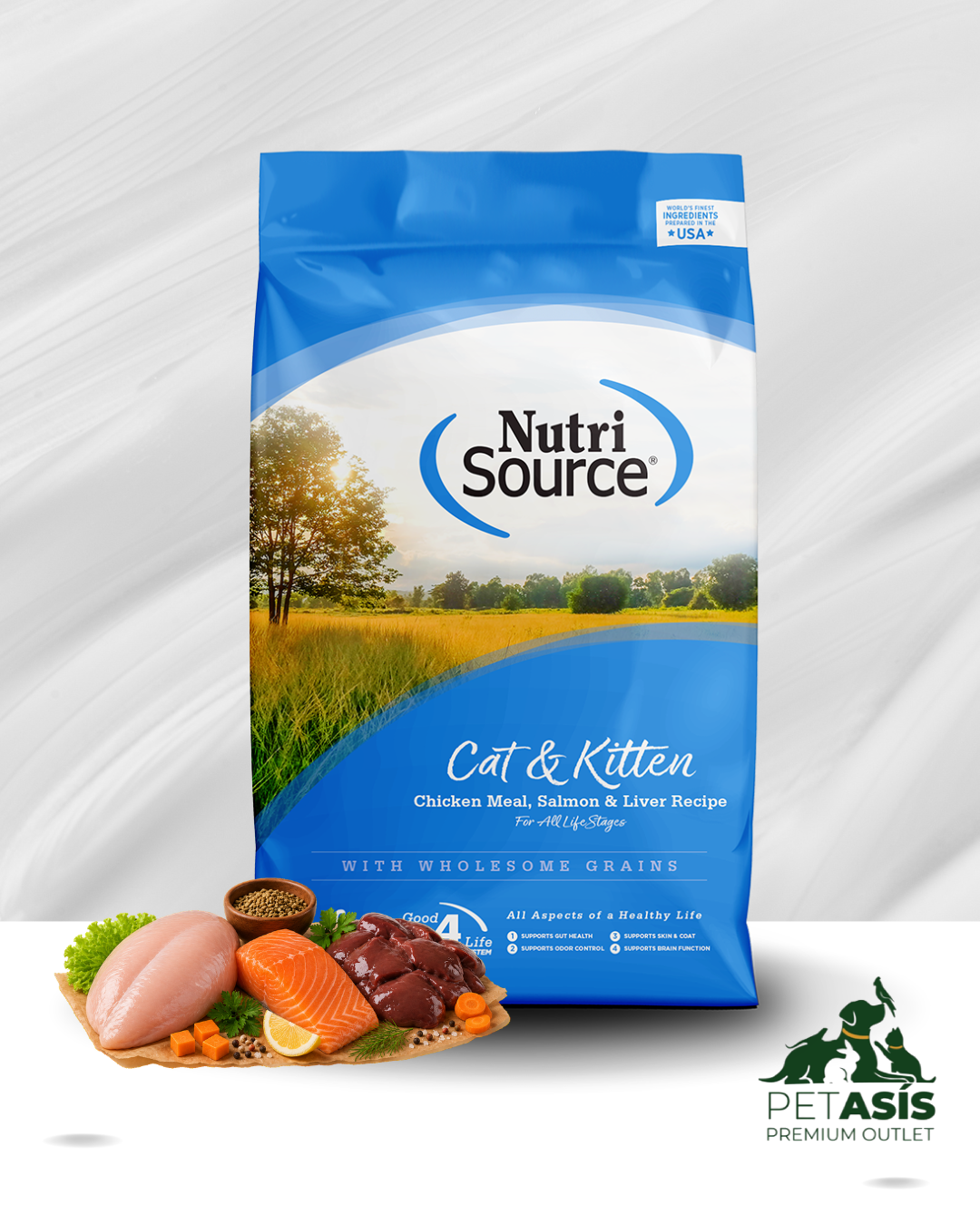 NutriSource Alimento para Gatos Pollo Salmón e Hígado | 5.4 kg